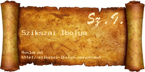 Szikszai Ibolya névjegykártya